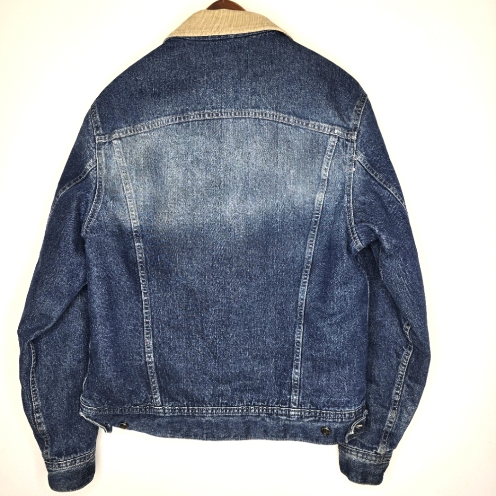 VintageWindRiver Men's Denim Jacket with Tan Corduroy Collar Size S Or Women's M - Picture 3 of 13